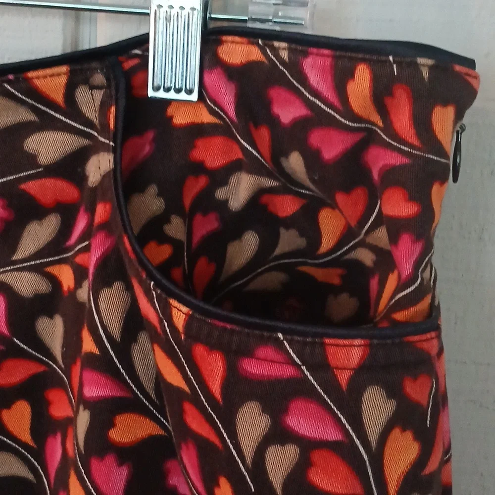 Talbots Leaf Heart Print Chocolate Brown Casual Skirt With Pockets Size 18 - Picture 6 of 10